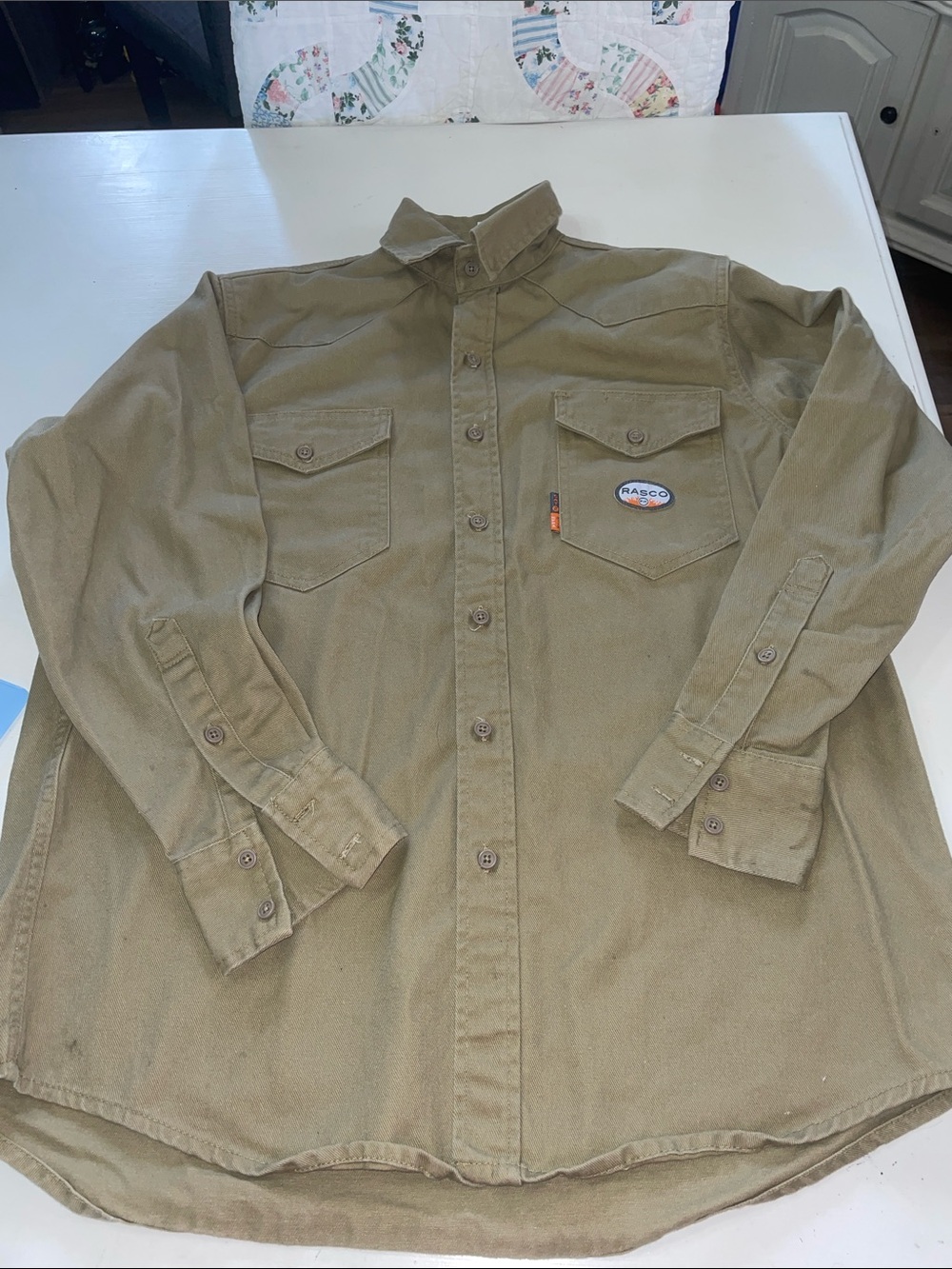 Rasco  men’s heavyweight flame resistant work shirt L tall